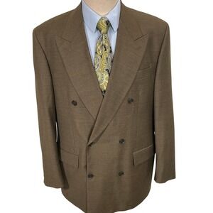 PRINCIPE Blazer Mens 45R Olive Green Double Breasted Italian
